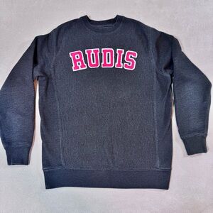 Rudis Hoodie Men's Large Black Spellout Logo Wrestling Size XS Heavyweight Gym